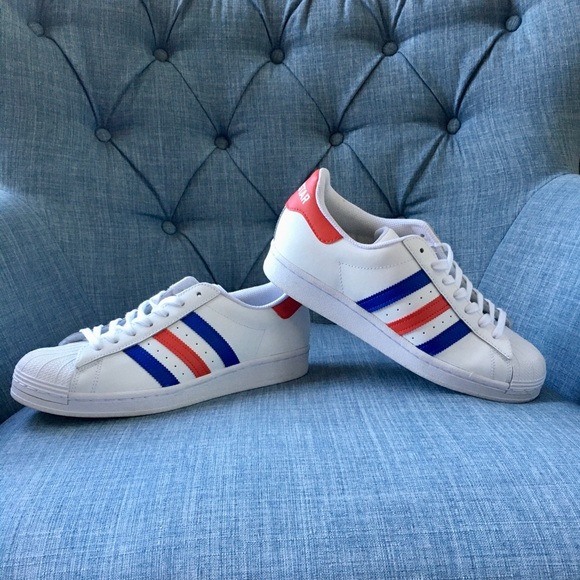 adidas superstar red and white